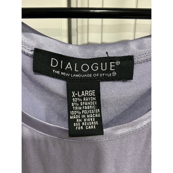 Vintage Dialogue Button Front Cardigan and Tank Set Lavender Sz XL Satin Trim - Picture 6 of 13